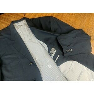 Versace Collection Mens Blazer‎ Jacket Wool Blue Window Pane Size 54 Classic V2